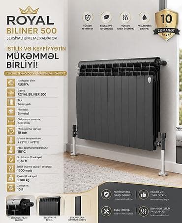 ev qizdiran: Yeni Seksiyalı Radiator Alüminium, Ödənişli çatdırılma, Ödənişli quraşdırma, Zəmanətli, Kredit yoxdur — 9