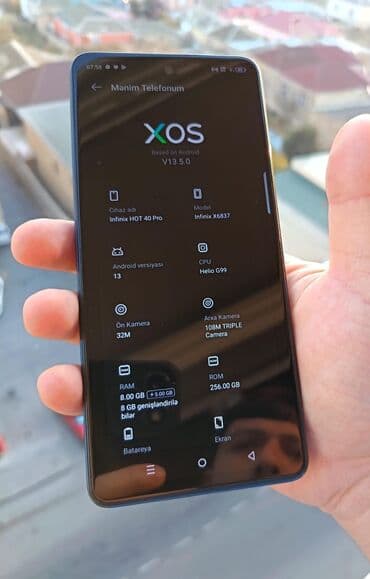 note 8 kabro: Infinix Note 40 Pro, 256 GB, rəng - Göy, Sensor — 11