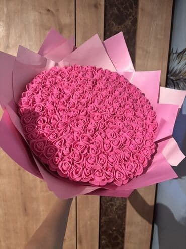 искусственные цветы баку: Məhsul: Çəhrayı mini güllərdən ibarət buket əl işidir - Parlaq — 1