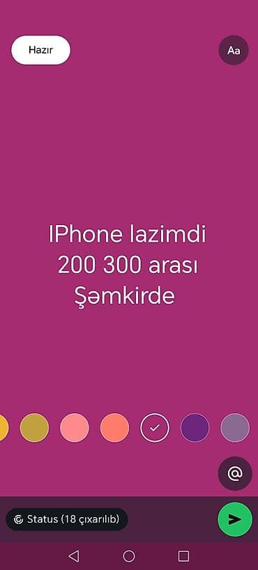 iphone pro max 15: IPhone lazimdi 200 300 arasi Şəmkirde satan varsa yazsin — 1