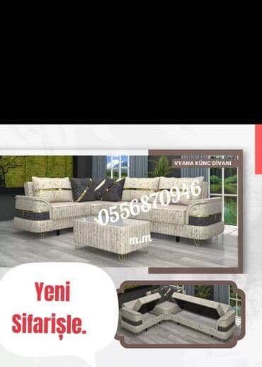 софа кровать: Künc divan, Qonaq otağı üçün, Parça, Bazalı, Açılan, Kitab — 17