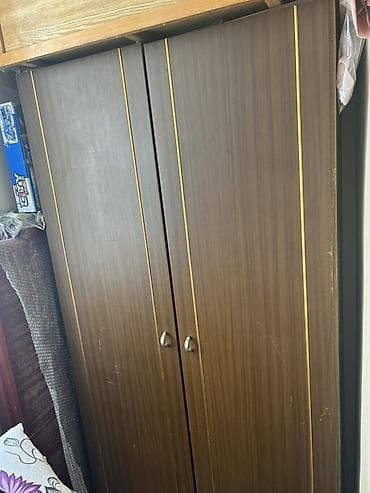 skaf paltar: 2 qapılı, Qəhvəyi, Taxta, Açılan, Düz dolab — 1