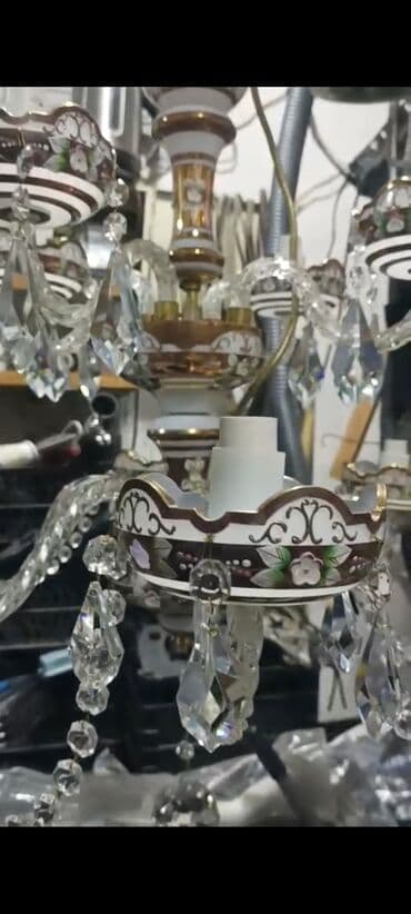 spiral lampa: Çılçıraq, 6 lampa, Şüşə — 3