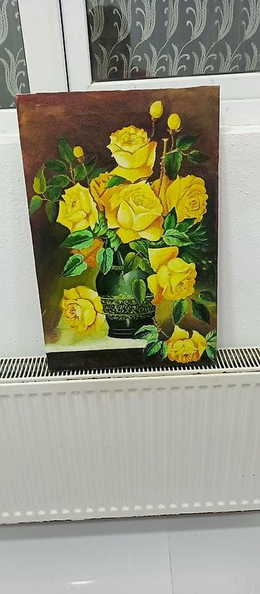 Digər ev dekoru: Yağlı boya tablo – “Sarı güllər” - Texnika: yağlı boya, kətan — 2