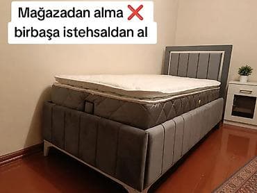 Müasir dizaynlı yataq dəsti – yumşaq parça ilə üzlənmiş çarpayı və lalafo.az -da Müasir dizaynlı yataq dəsti – yumşaq parça ilə üzlənmiş çarpayı və
