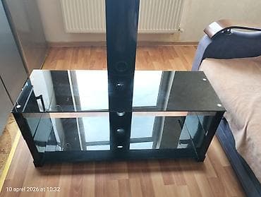 ref: Düz TV altlığı, Polkalı, Şüşəli — 2