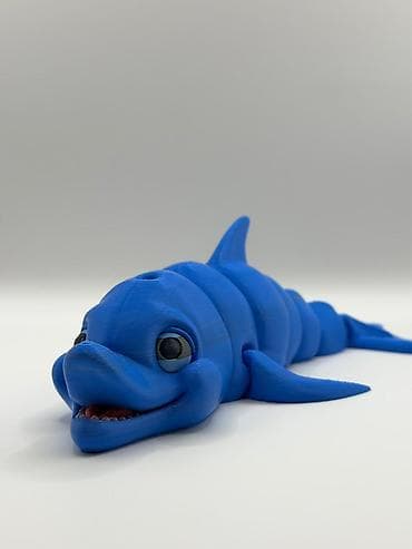Məhsul: 3D çap elastik delfin fiquru - Material: PLA plastik (3D çap)