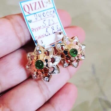 qizil halqa sirqalar: Sırğa, Sarı qızıl, 585 Əyar, 588 g — 5