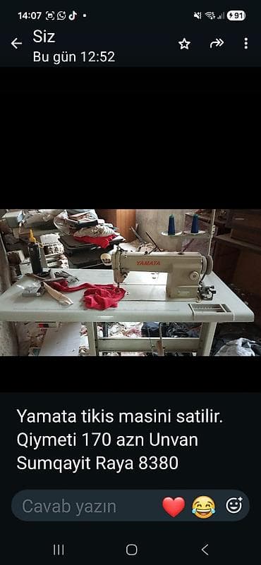 Yamata tikiş maşını satılır. - Sənaye tipli stolüstü tikiş maşını - — 1