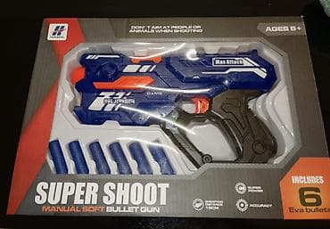 Игровой бластер Super Shoot — яркий игрушечный пистолет с мягкими