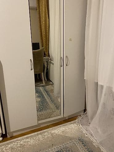 3 qapılı, Güzgülü, Ağ, Açılan, Düz dolab