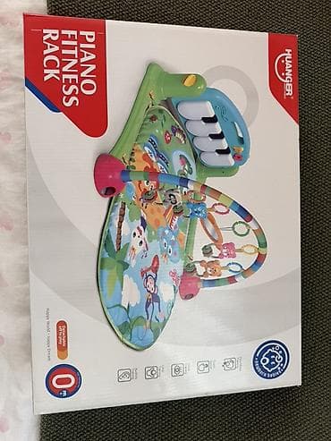 Детская одежда и обувь: Huanger “Piano Fitness Rack” körpə inkişaf xalçası - 0+ ay üçün uyğun — 3