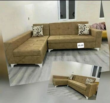 мягкая мебель: Künc divan, Qonaq otağı üçün, Parça, Bazasız, Açılmayan — 2