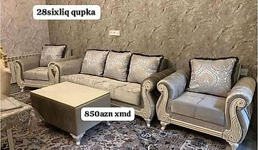 Klassik üslubda yumşaq mebel dəsti. - Tərkibi: 3 yerlik divan, 2 — 1