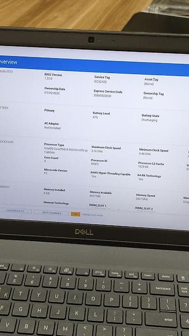yeni modem: Dell Latitude 3510 noutbuku Texniki xüsusiyyətlər: - Prosessor: Intel — 2