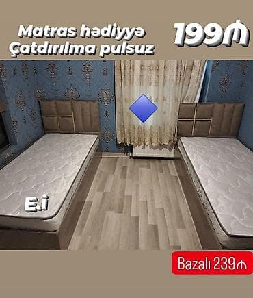 kreditle kombi: Yeni, Təknəfərlik çarpayı, Matras ilə, Siyirməsiz — 1