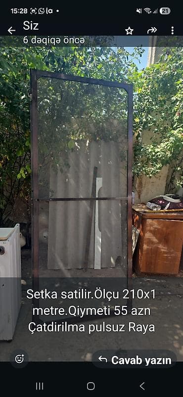 col qapi: Setka qapı satılır. - Ölçü: 210 x 100 sm - Material: metalkarkaslı — 1