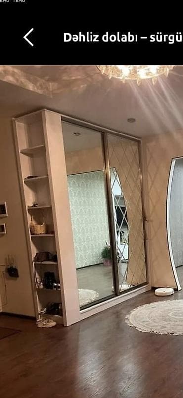 2 qapılı, Güzgülü, Ağ, Digər material, Kupe, Düz dolab