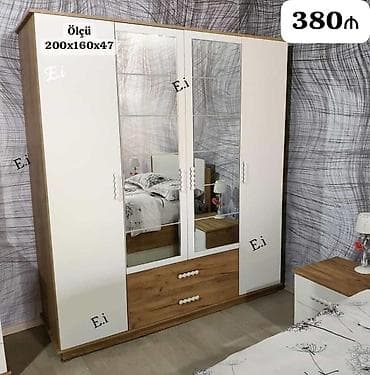 dolab termo: Dördkapılı paltar şkafı - Ölçü: 200x160x47 sm (şəkildə göstərilib) - — 1