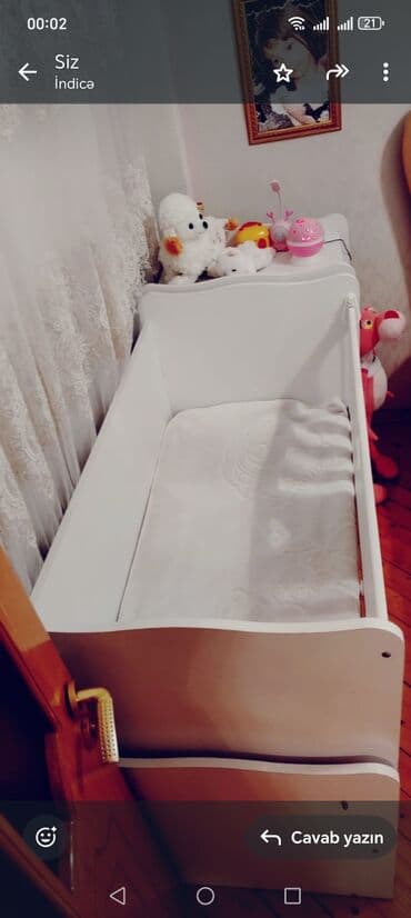 carpayi usaq: Oğlan və qız üçün, Dördbucaq, Beşik, Dəstsiz, Matras ilə, Yellənmə mexanizmsiz — 1