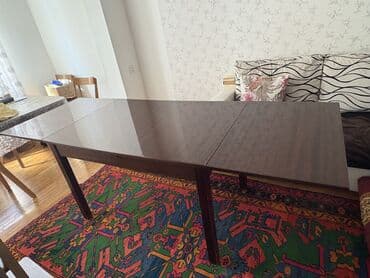 qabaq ustolu: Qonaq masası, İşlənmiş, Açılan, Dördbucaq masa — 3