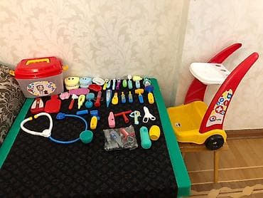 Игрушки: Uşaq üçün həkim temalı oyun dəsti - Rəngarəng plastik həkim alətləri — 2