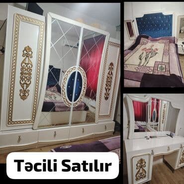 шкаф встроенный: Двуспальная кровать, Шкаф, Комод, Трюмо, Б/у — 1