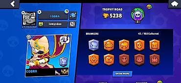 ucuz soyuducular: Brawl Stars oyun hesabı – “COBRA” - Kubok sayı: 5238 - Profil nişanı — 3