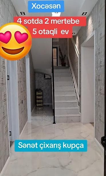 50 m2 ofislər: Xocəsən – 4 sot torpaq sahəsində 2 mərtəbəli, 5 otaqlı ev. - Geniş — 6