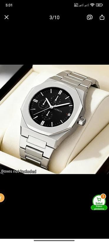 saat remen: Minimalist dizayna sahib qara qol saatı. müxtəlif rəng çeşidleri var — 3