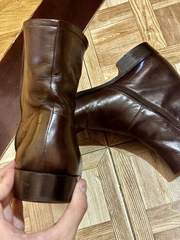 ayaqqabı krasofka: Bruno Magli botları, - Klassik qara-qəhvəyi yarımçəkmə - Brend: Bruno — 5