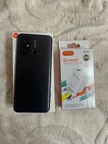 Мобильные телефоны и аксессуары: Redmi 12C, 128 ГБ, цвет - Черный, Face ID — 8
