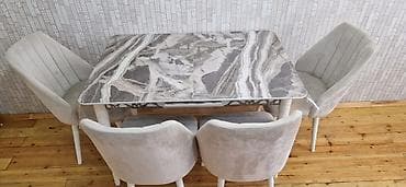 Mətbəx üçün, Açılmayan, Dördbucaq masa, 4 stul