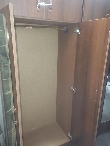 4 qapılı, Güzgülü, Qəhvəyi, Açılan, Düz dolab — 3