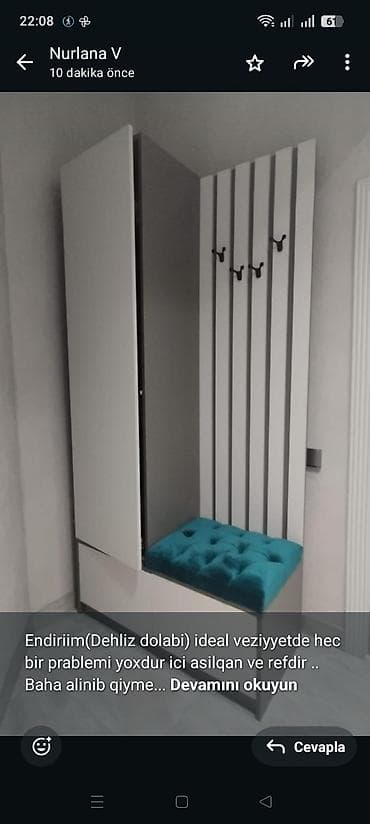 Endiriim(Dehliz dolabi) ideal veziyyetde hec bir prablemi yoxdur ici