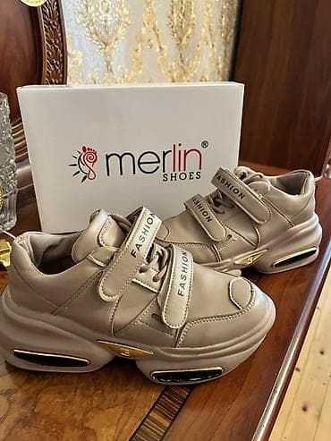 kros: Merlin Shoes qadın krossovkaları - Rəng: bej - Üst material: yumşaq — 2