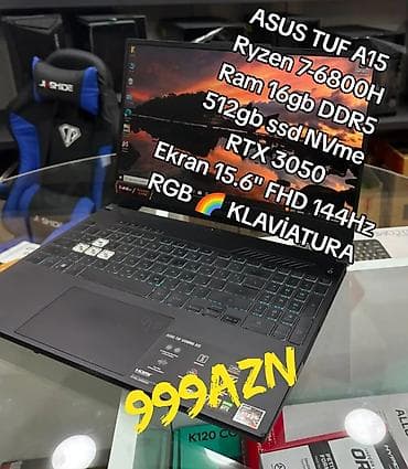 ASUS TUF A15 oyun noutbuku - Prosessor: AMD Ryzen 7 6800H - Qrafika at lalafo.az ASUS TUF A15 oyun noutbuku - Prosessor: AMD Ryzen 7 6800H - Qrafika