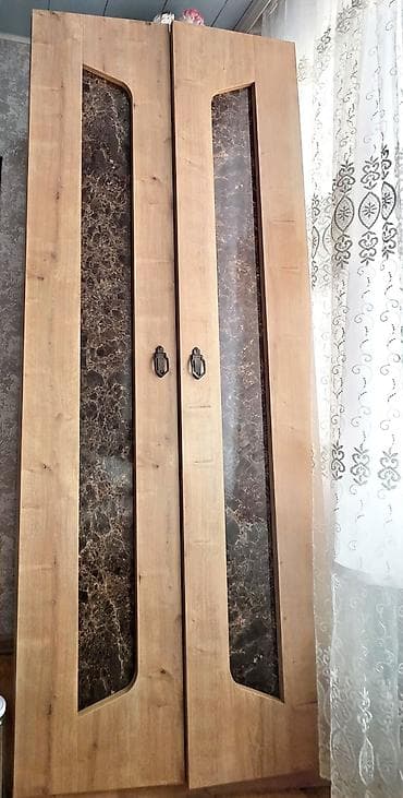 Ev üçün mebel: İki qapılı paltar şkafı - Material: ağac fakturalı DSP/MDF karkas — 1