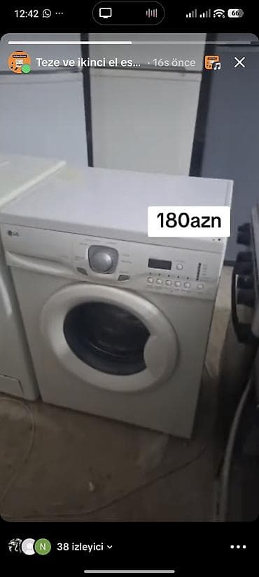 LG ön yükləməli paltaryuyan maşın - Rəng: ağ - Ön paneldə mexaniki