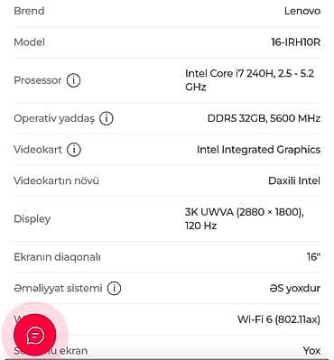 İşlənmiş Lenovo IdeaPad, 16 ", Intel Core i7, 1 TB — 1