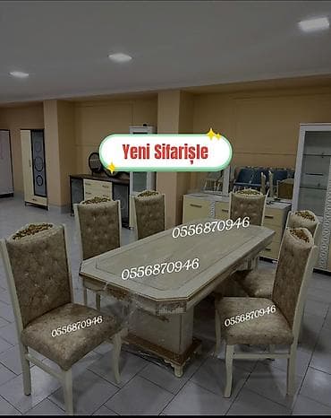 Для гостиной, Новый, Нераскладной, Квадратный стол, 6 стульев — 5