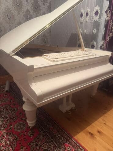 azerbaycan dili testleri 6 ci sinif: Ağ rəngli royal piano - Klassik dizaynlı, yüksək parlaq ağ korpus - — 2