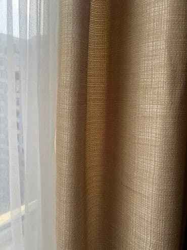 rcd pərdə: Bej rəngli pərdə dəsti - Tərkib: qalın teksturalı bej fon pərdələr və — 3