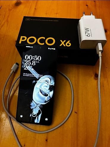 a cell z1 telefon: Poco X6, 256 GB, rəng - Qara, Sensor — 3