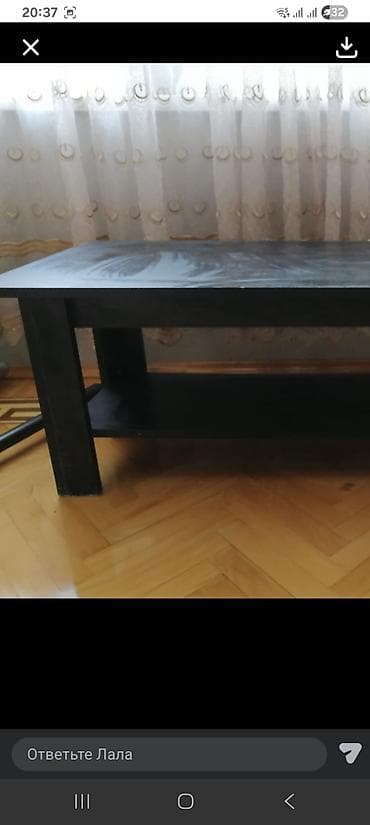 gen: Mebel: Aşağı profilli, düzbucaqlı qara rəngli jurnal/TV masası — 2