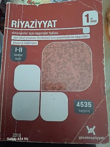 Məhsul: Riyaziyyat – abituriyentlər üçün tapşırıqlar toplusu (1-ci