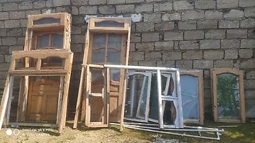 tebii guller: Taxta qapı və pəncərə dəstləri - Material: təbii ağac (oyma-naqişli — 3