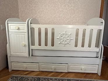 Oğlan və qız üçün, İşlənmiş, Dördbucaq, Beşik, Matras ilə, Yellənmə mexanizm ilə