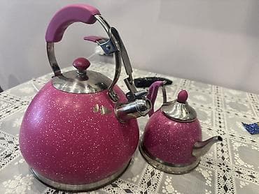 su baki: Çay dəsti, rəng - Çəhrayı, Metal — 3