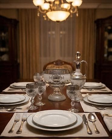 cay servis: Çay dəsti, rəng - Ağ, Şüşə, Versace, 6 nəfərlik, Türkiyə — 4